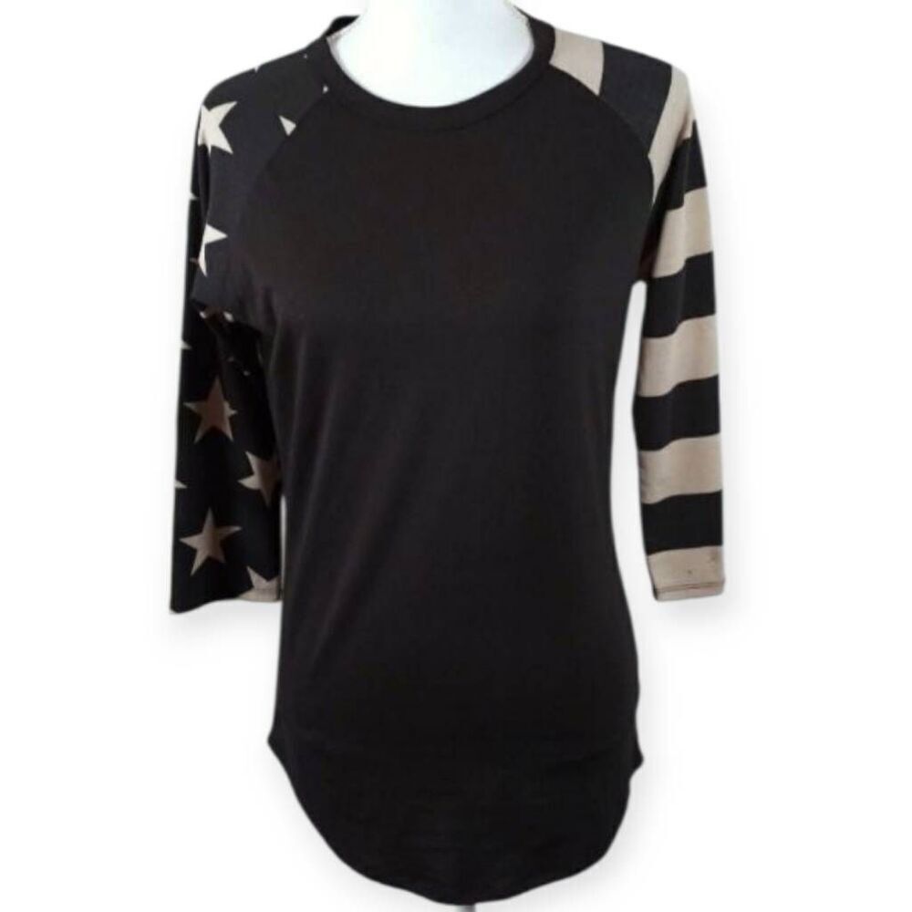 LULAROE BLACK T-SHIRT SZ.XS EUC.